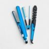 Kit de Estilizado Azul 5 en 1: Plancha, Rizador y Accesorios