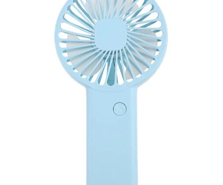 Mini Ventilador de Mano Portátil y Recargable (USB, Azul)